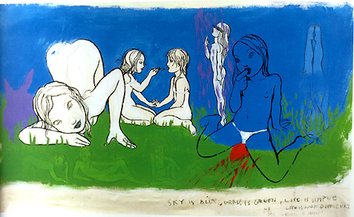 Rita Ackermann. Grass is Green and the Sky is Blue... Life is Not Difficult. 1994